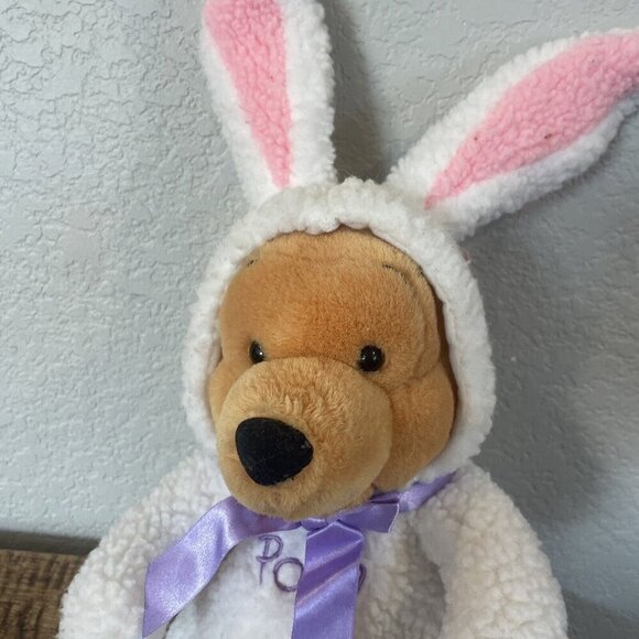 Vintage Disney Store Winnie the Pooh 22" Easter Bunny Costume Outfit Plush - Picture 4 of 7